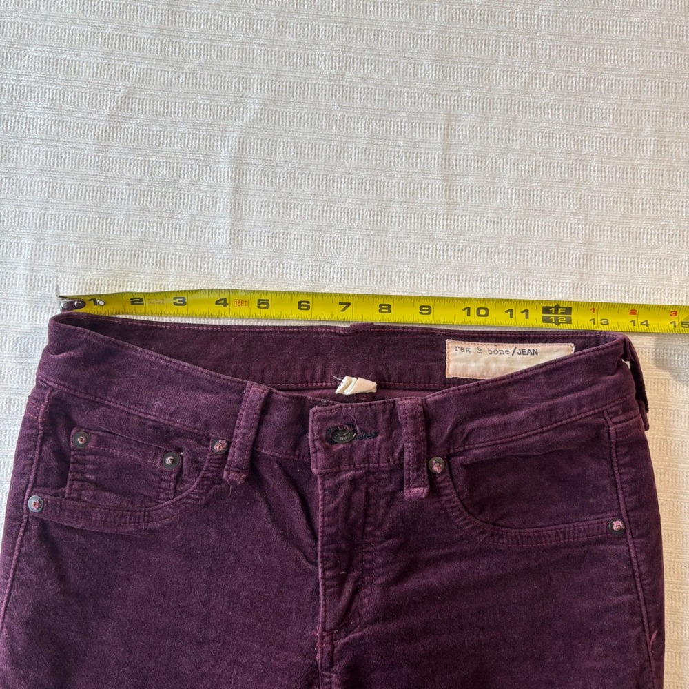 Rag & Bone Burgundy Corduroy Skinny Pants W1502Q232BUR Purple Women 26 - Picture 7 of 11